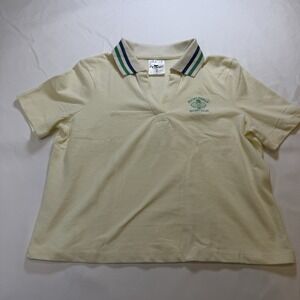 Crane Pickleball Polo Short Sleeve Cropped Top Size Small Off White Sports Club